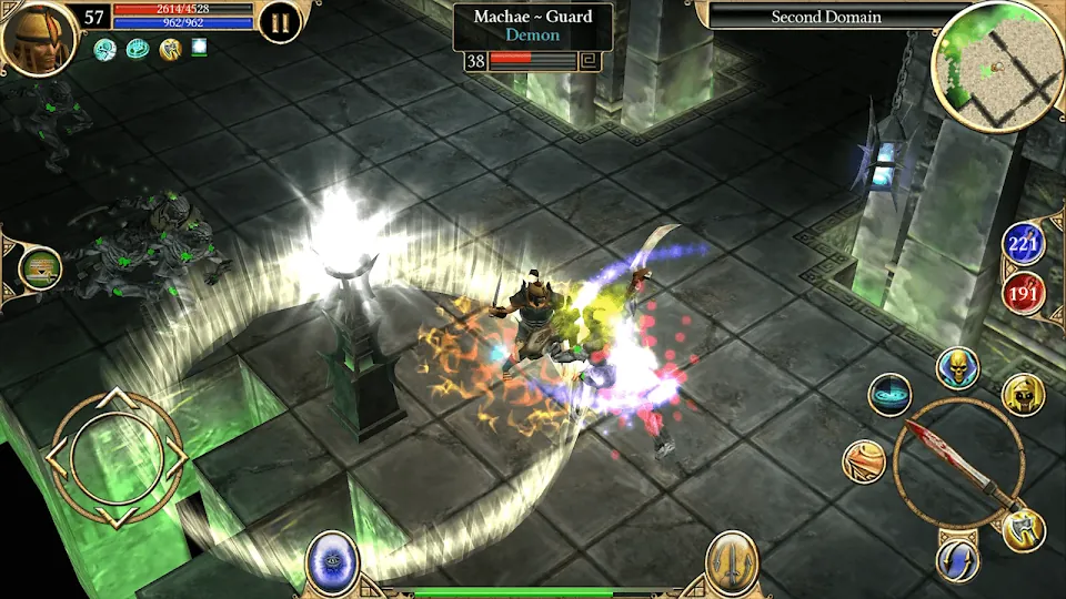 Combate contra criaturas mitológicas numa paisagem grega em Titan Quest: Legendary Edition