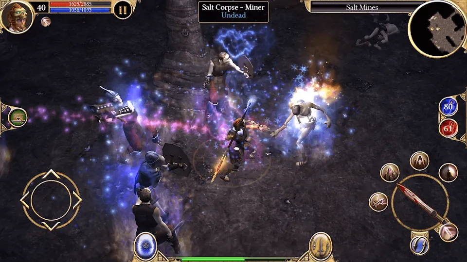Ecrã de equipamento e inventário em Titan Quest
